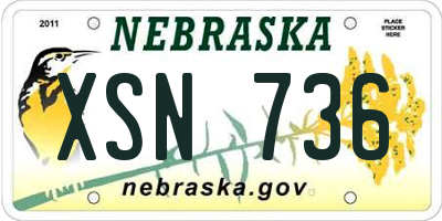 NE license plate XSN736