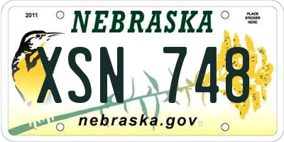 NE license plate XSN748