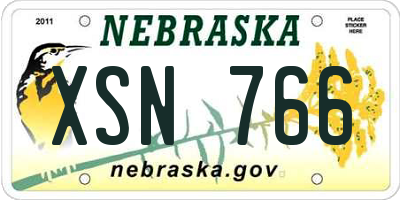 NE license plate XSN766