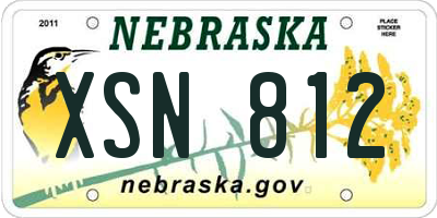 NE license plate XSN812