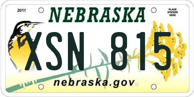 NE license plate XSN815