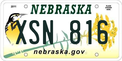 NE license plate XSN816