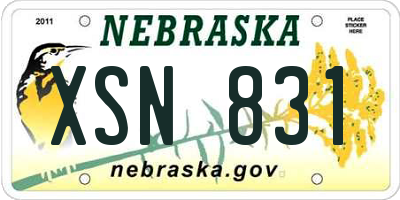 NE license plate XSN831
