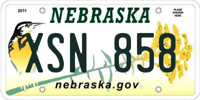 NE license plate XSN858