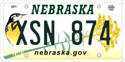 NE license plate XSN874