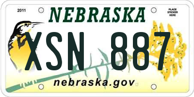 NE license plate XSN887