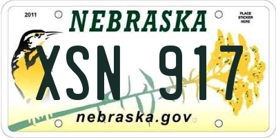 NE license plate XSN917