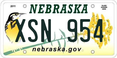 NE license plate XSN954