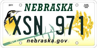 NE license plate XSN971