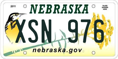 NE license plate XSN976