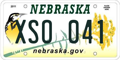 NE license plate XSO041