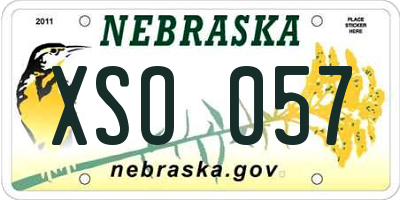 NE license plate XSO057