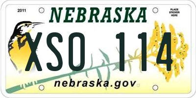 NE license plate XSO114
