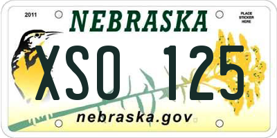 NE license plate XSO125
