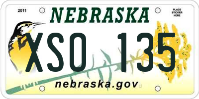 NE license plate XSO135