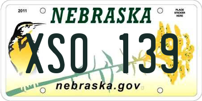NE license plate XSO139