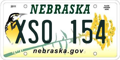 NE license plate XSO154