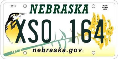 NE license plate XSO164