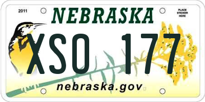 NE license plate XSO177