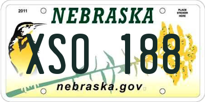 NE license plate XSO188