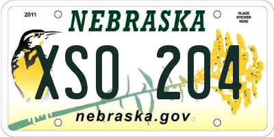 NE license plate XSO204