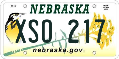 NE license plate XSO217