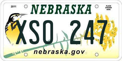NE license plate XSO247