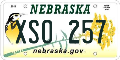 NE license plate XSO257
