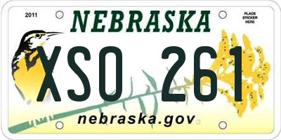 NE license plate XSO261
