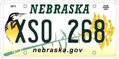 NE license plate XSO268