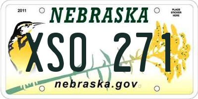 NE license plate XSO271