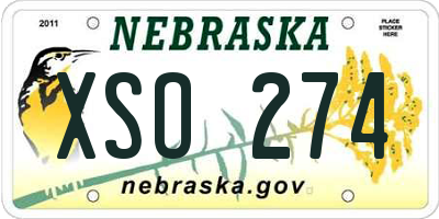 NE license plate XSO274