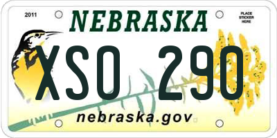 NE license plate XSO290