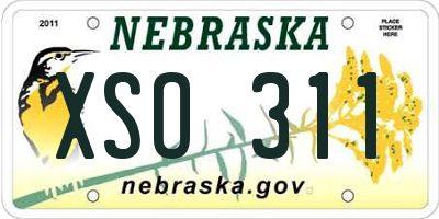 NE license plate XSO311