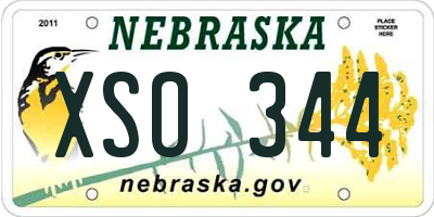 NE license plate XSO344