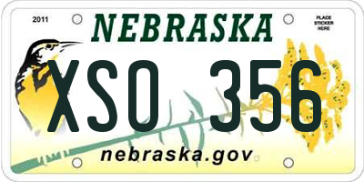 NE license plate XSO356
