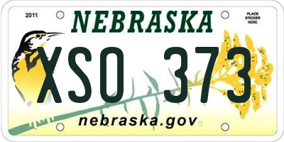 NE license plate XSO373