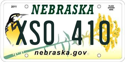 NE license plate XSO410
