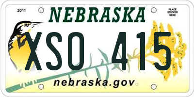 NE license plate XSO415