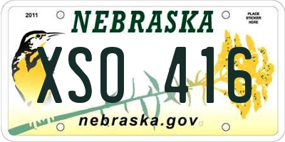 NE license plate XSO416