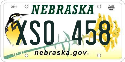 NE license plate XSO458