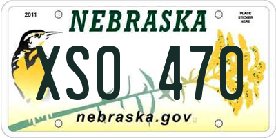 NE license plate XSO470