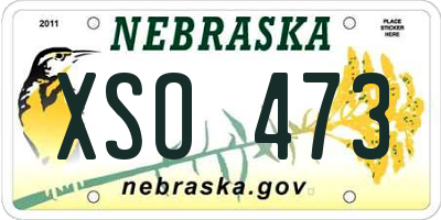 NE license plate XSO473