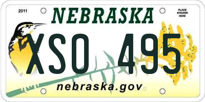 NE license plate XSO495