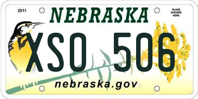 NE license plate XSO506