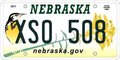 NE license plate XSO508