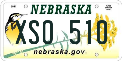 NE license plate XSO510