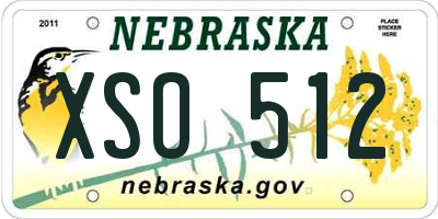 NE license plate XSO512