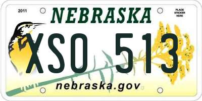 NE license plate XSO513