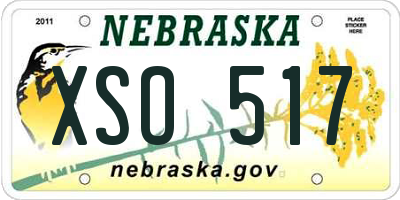 NE license plate XSO517
